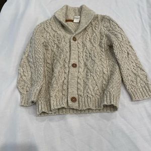 H&M Beige Shawl Collar Cable Knit Cardigan, 18 months